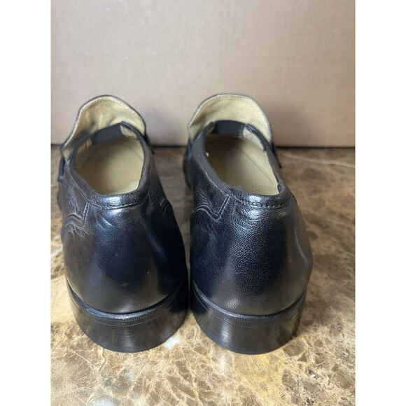 VTG 70’s HandMade In USA Men\'s Black Leather Dress Loafer 10 D PRESIDENTIAL STEP